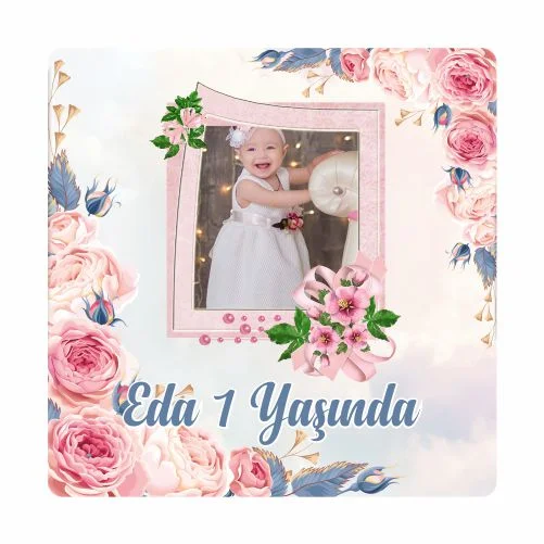 Çiçek Temalı Doğum Günü Magneti